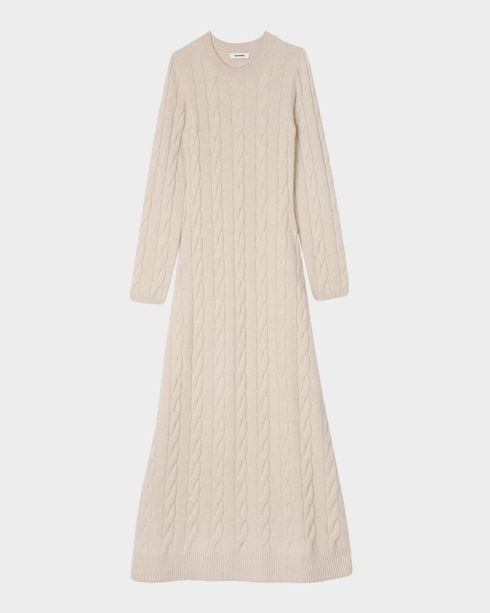 Maelys Cable-Knit Maxi Sweater Dress